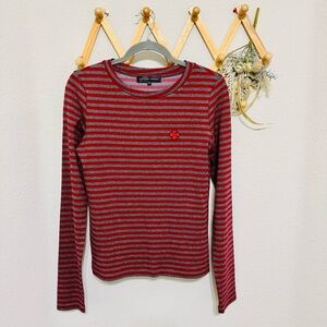Alexander Terekhov Striped Red Viscose Clover Longsleeve M